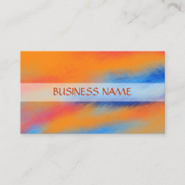 Cartão De Visita Arte abstracta alaranjada azul 10 da pintura
