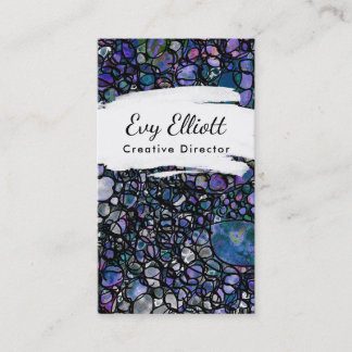 Cartão De Visita Arte abstracta colorida, suja com círculos