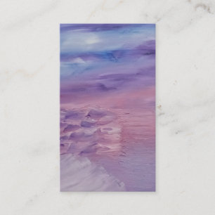 Cartão De Visita Arte Abstrata Colorida Crepúsculo Roxo Azul Rosa