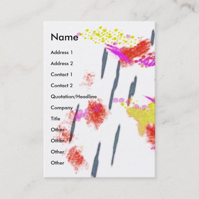 Cartão De Visita Arte Acontece Coloração (Frente)