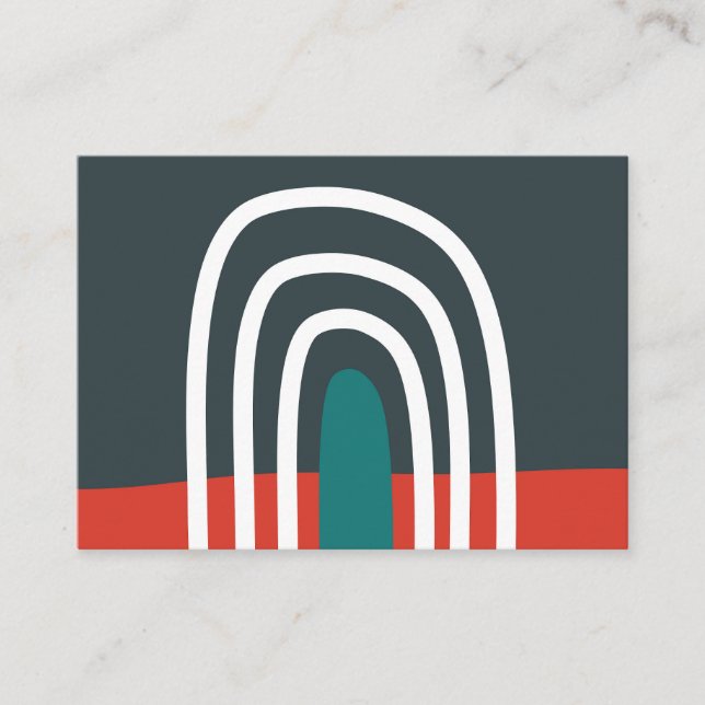 Cartão De Visita Arte arco-íris desenhada com a mão Boho (Frente)
