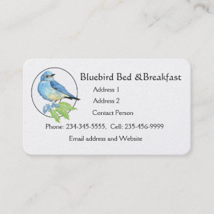 Cartão De Visita Arte azul do pássaro do Bluebird da montanha da