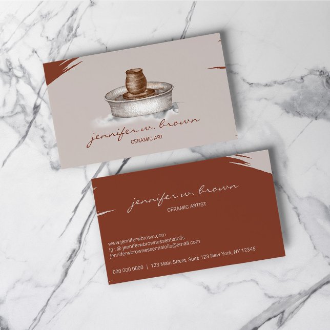 Cartão De Visita Arte Cerâmica Terracotta (Terracotta Pottery Ceramic Artist Tool Sculpturing Business Card)