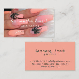 Cartão De Visita Arte Chic de Unhas Glam Salão de Manicure Artista