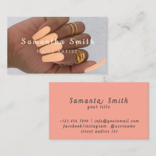 Cartão De Visita Arte Chic de Unhas Glam Salão de Manicure Artista