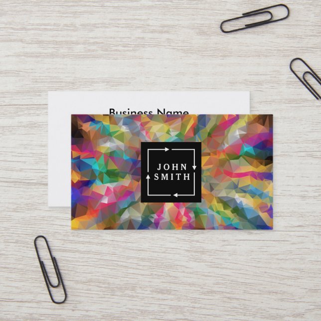 Cartão De Visita Arte de Abstrato Legal de Grafite Azul Moderno (Frente/Verso In Situ)