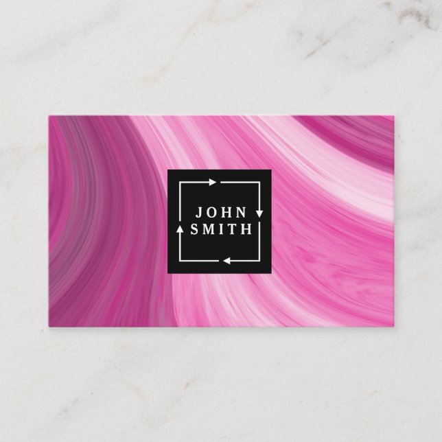 Cartão De Visita Arte de Abstrato Legal de Grafite Azul Moderno (Frente)