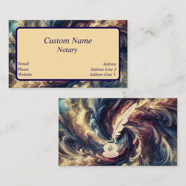 Cartão De Visita Arte de Abstrato Moderna Notária (Frente/Verso)