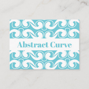 Cartão De Visita Arte de Decoração de Curva Abstrata Azul Branco