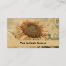 Cartão De Visita Arte de Descaptação de Vintagem Amarelo-Sunflower