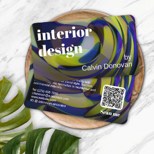 Cartão De Visita Arte de Design de Interiores Moderno Abstrato Desi