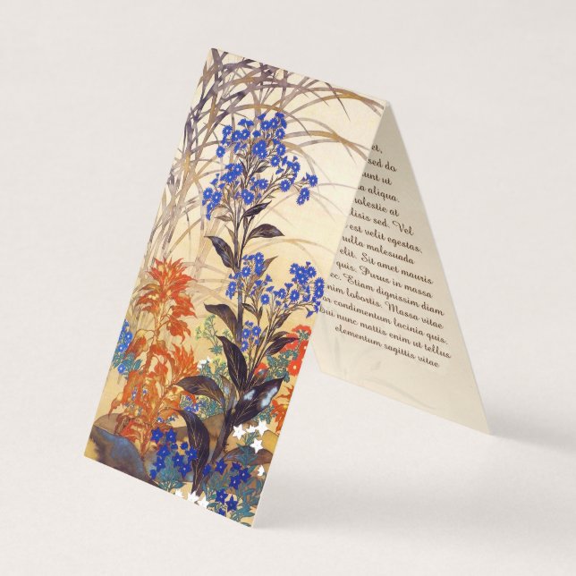 Cartão De Visita Arte de flores vivas a aquarelas orientais (Frente)