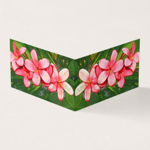 Cartão De Visita Arte de Frangipani Tropical Rosa