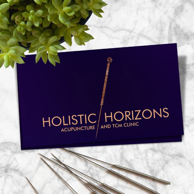 Cartão De Visita Arte de linha de Agulha de Acupuntura (Criador carregado)