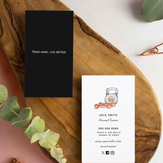 Cartão De Visita Arte de Malhação do treinador moderno (Criador carregado)