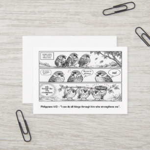 Cartão De Visita Arte de Passarinho de Desenho da Escritura Bíblica