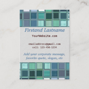 Cartão De Visita Arte de vidro do azulejo de mosaico da praia