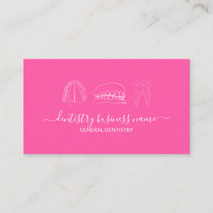 Cartão De Visita Arte dental de branqueamento de dentes macios rosa