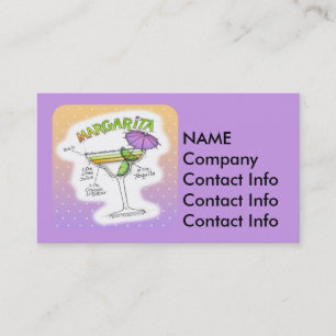 CARTÃO DE VISITA ARTE DO COCKTAIL DA RECEITA DE MARGARITA