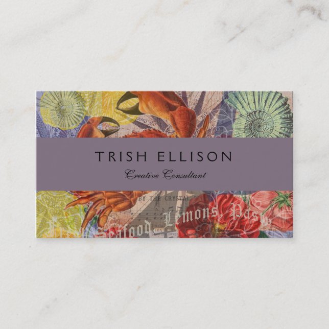 Cartão De Visita Arte do Mar de Praia Náutica do Caranguejo (Frente)