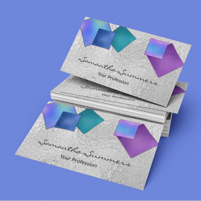 Cartão De Visita Arte em Vidro Fundido Dicroico Moderna Branco (Criador carregado)