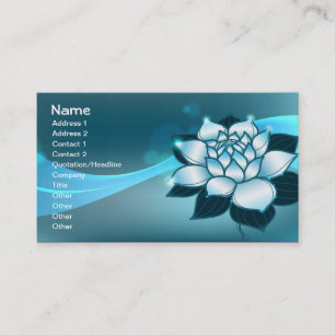 Cartão De Visita Arte floral fina espiritual azul de Lotus