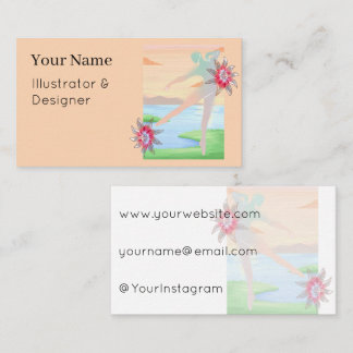 Cartão De Visita Arte Floral Pastel Horizon Dancer