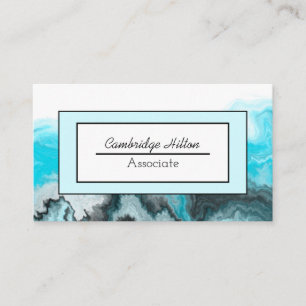 Cartão De Visita Arte Fluida Azul, Preta e Branca