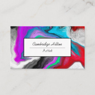 Cartão De Visita Arte Fluida Colorida Marble