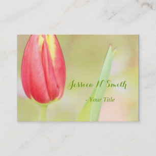 Cartão De Visita arte fotográfico profissional de tulipa rosa bonit