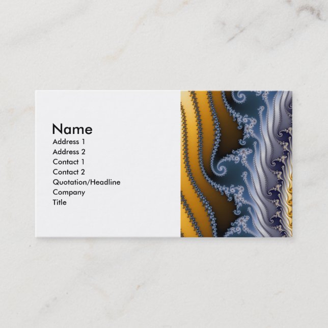 Cartão De Visita Arte Fractal do Windswept (Frente)