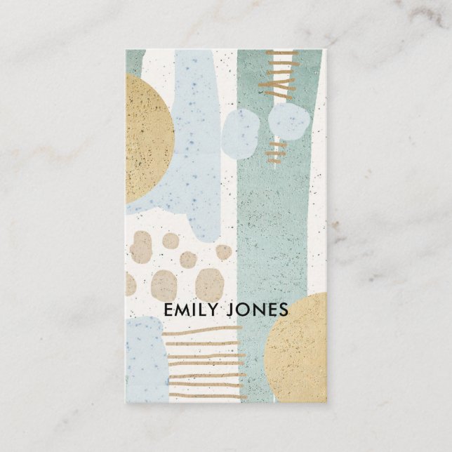 CARTÃO DE VISITA ARTE GEOMÉTRICA ABSTRATA MODERNA DO AQUA SUBTIL (Frente)