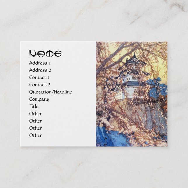 Cartão De Visita Arte legal do hanga do castelo de Yoshida Hirosaki (Frente)