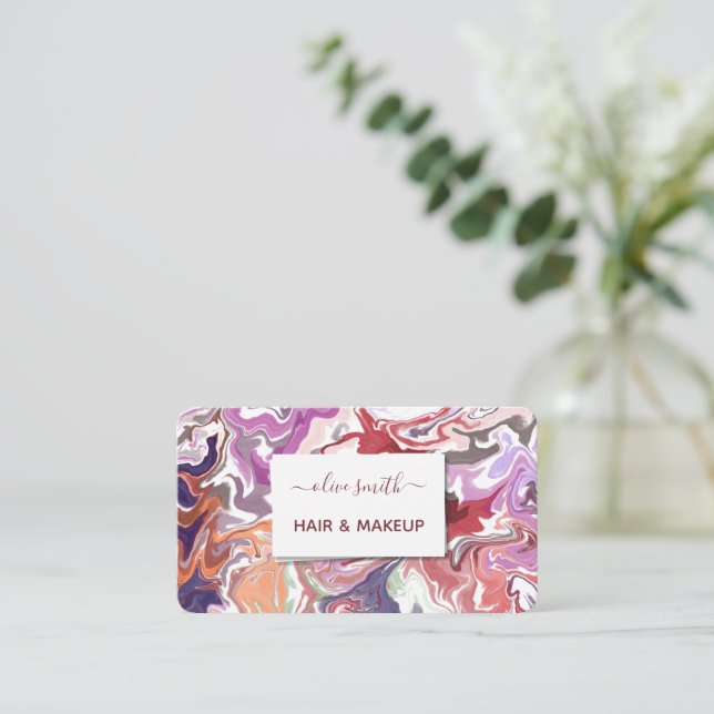 Cartão De Visita Arte líquida moderna acrílica (Em pé/Frente)