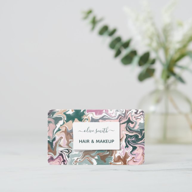 Cartão De Visita Arte líquida moderna acrílica (Em pé/Frente)