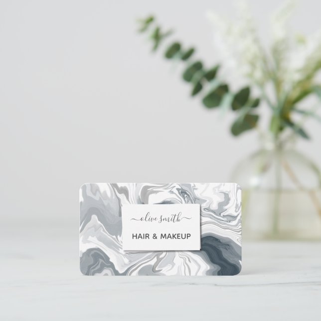 Cartão De Visita Arte líquida moderna acrílica (Em pé/Frente)