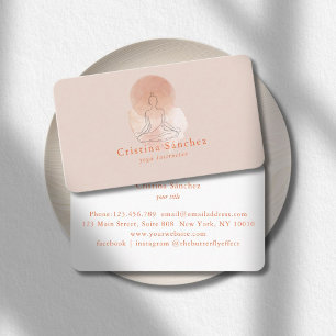 Cartão De Visita Arte Minimalista de Linha Mulher Yoga Reiki Medita