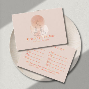 Cartão De Visita Arte Minimalista de Mulher em Yoga Meditação 