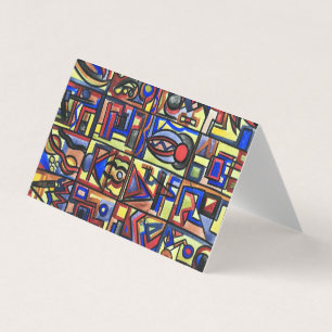 Cartão De Visita Arte moderna Bauhaus urbana pintada à mão