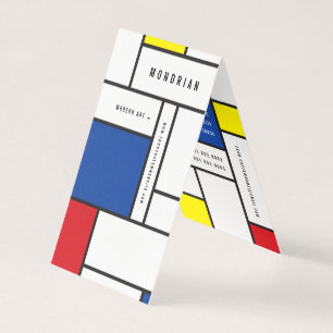Cartão De Visita Arte Moderna Mondrian De Stijl Minimalista Abstrat