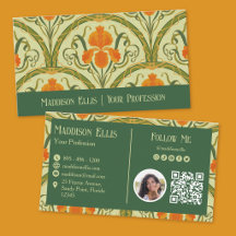 Arte Novo Floral Verde Código QR e Foto