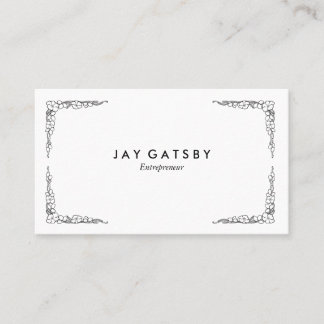 Cartão De Visita Arte Novo Floral Vintage Personalizado