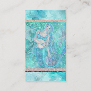 Cartão De Visita Arte oceânico de sereia por Renee Lavoie