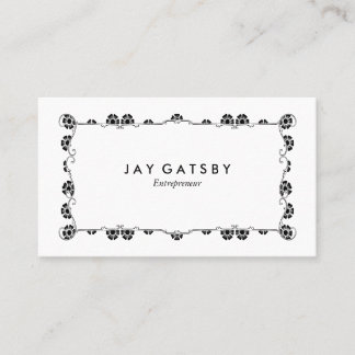 Cartão De Visita Arte Personalizada Art Nouveau Floral Vintage