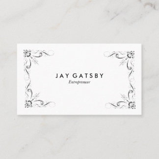 Cartão De Visita Arte Personalizada Vintage Art Nouveau Gravada com
