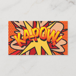 Cartão De Visita Arte Pop de Quadrinhos Personalizada KA-POW!