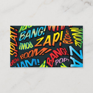 Cartão De Visita Arte Pop de Quadrinhos Personalizados com Som