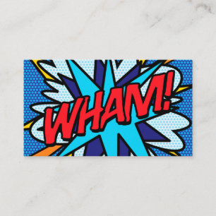 Cartão De Visita Arte Pop Moderno e Legal de Quadrinhos WHAM!