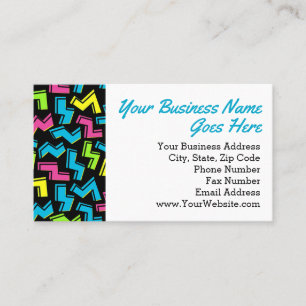 Cartão De Visita Arte pop retrô legal dos anos 80 de Memphis