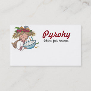 Cartão De Visita Arte popular do ucraniano da menina de Perogie